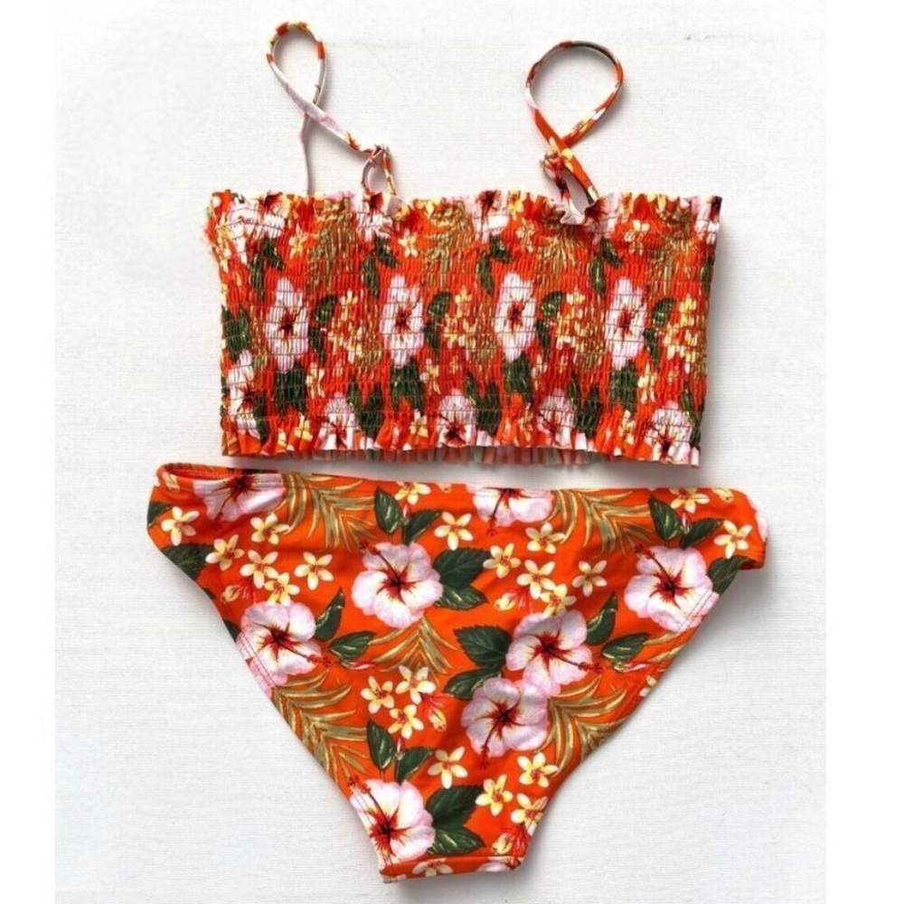 Casa del Sol Floral Orange Bikini Set